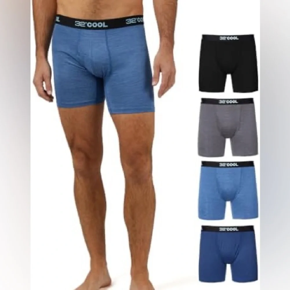 32 DEGREES COOL Mens 4-PACK Quick Dry Performance Boxer Brief size L